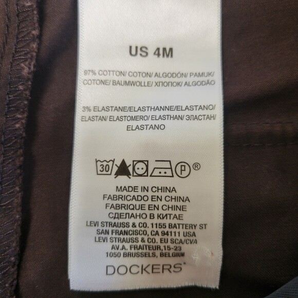 Dockers chino cotton brown straight leg pants size 4M NWOT - Picture 7 of 10